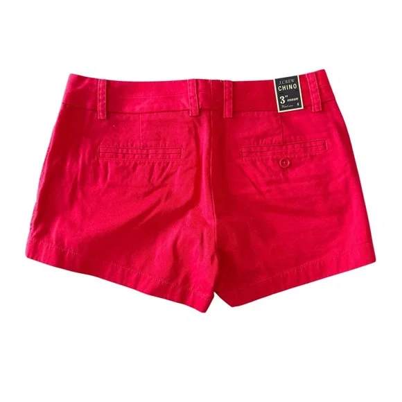 NEW J Crew Womens Preppy Chino Shorts 3" Inseam Sz 4 Red Casual Classic Mid Rise - Picture 2 of 8